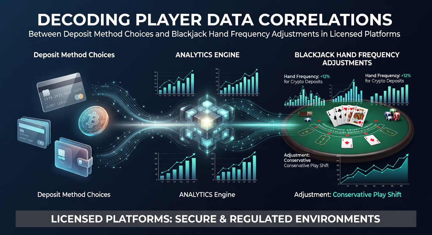 Data visualization showing correlations between deposit methods and blackjack hand adjustments on licensed gaming platforms