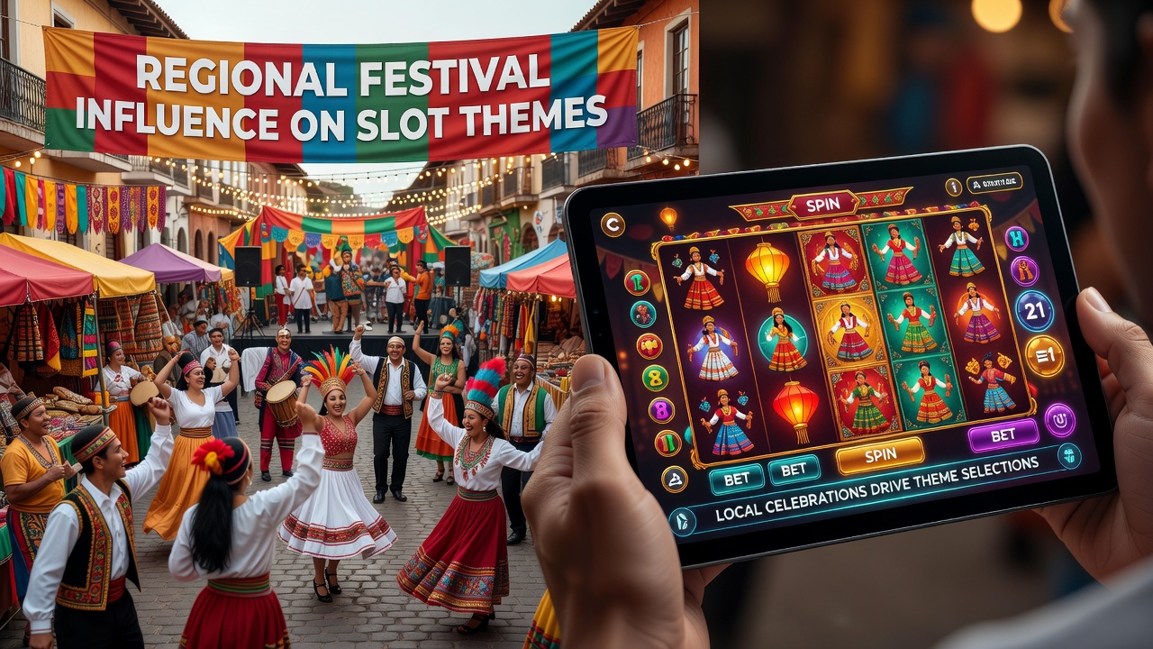Mobile users engaging with festival-themed slot games on portable devices during a local celebration