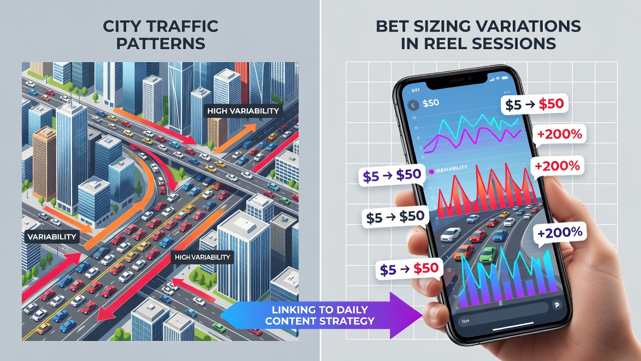 Smartphone displaying reel game interface inside a vehicle stuck in city traffic