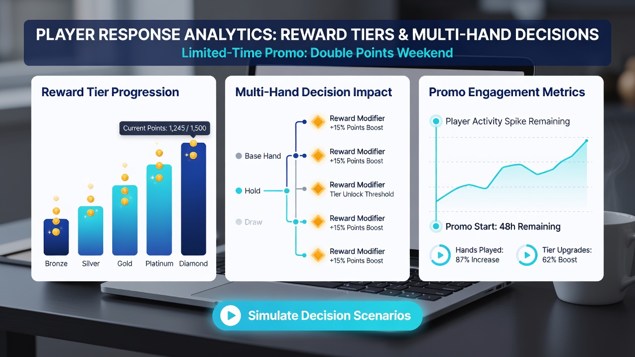 Mobile app interface showing reward tier progression and multi-hand blackjack options during a limited-time promotion