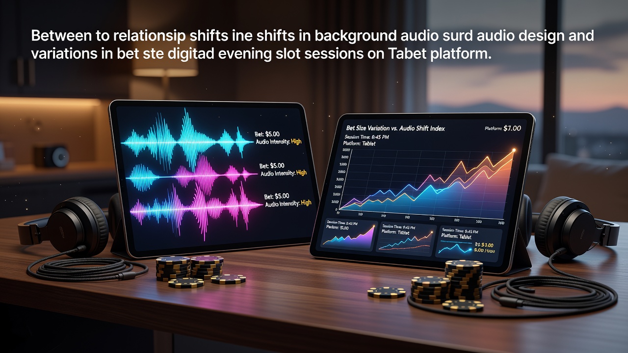 Tablet screen showing slot game interface with subtle background audio controls during evening play